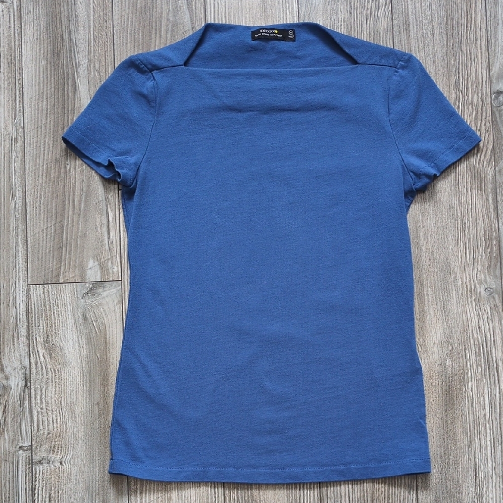 KATE SPADE Saturday Royal Blue Short-Sleeve Slip Neck Top XS